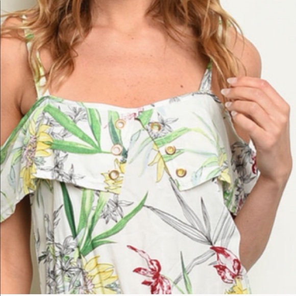 NWT Soft Tropical Floral Dress S M - Picture 2 of 3